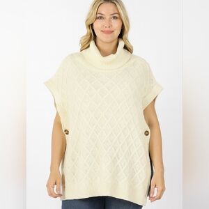 Turtleneck Sweater Vest Ivory one size‎ fits all